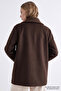 Ribbed Wool Blend Lined Oversized Coat - 6