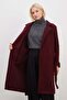 Belted Double-Breasted Collared Long Cashmere Coat - 4