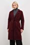 Belted Double-Breasted Collared Long Cashmere Coat - 7