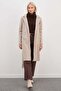 Belted Double-Breasted Collared Long Cashmere Coat - 3