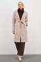 Belted Double-Breasted Collared Long Cashmere Coat - 6