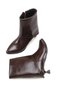 Mira Vera Women's Heeled Boots 0012603 Brown Wrinkled Patent Leather - 2