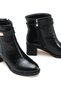 Leda Diva Women's Heeled Boots 001209 Black Wrinkled Patent Leather - 3