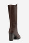 Women's high heeled pointed toe zippered boot genuine leather - dorian brown - 3