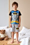 Boy's Short Sleeve Combed Cotton Pajama Set 3986 Gray - 4