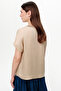Crew Neck Ribbed Satin Surface Regular Blouse - 4