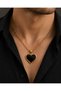 Black Heart Pendant Gold Color Chain Necklace – Minimalist, Stylish and Elegant Design