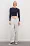 Elastic Waist Sweatpants with Cuffed Cuffs - 2