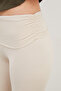 Diver Fabric High Waist Leggings with Side Draping - 8