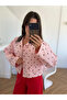 Pink Leather Collar Detailed Polka Dot Jacket - 1147 - 3