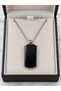 Black Plate End Steel Necklace – Minimalist Design Stylish Chain Necklace - 3