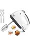 DKH-7Speed Electric Hand Mixer with 260W Motor, Stainless Steel Whisk and Dough Hook Attachments, White, Easy Eject Button
