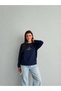 Bright Stone Embellished Bird Figured Relaxed Fit Women's Sweatshirt - 2
