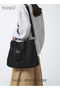 Women's Crossbody Canvas Bag, Large Capacity One Shoulder Messenger Tote Bag, Casual Solid Color Ver - 7