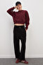 3 Thread Basic Ribbed Crop Sweatshirt - 4