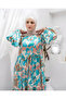 Chic Blue - Turquoise Floral Print Maxi Dress - 6