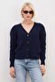 Buttoned V-Neck Casual Knitwear Cardigan - 2
