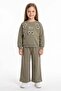 3 Thread Knitwear Detailed Crew Neck Girls' 2-Piece Set - 2