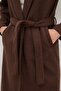Belted Double-Breasted Collared Long Cashmere Coat - 6