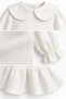Girl's Dress 100% Cotton with Elastic Sleeves and Baby Collar - 3
