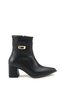 Aurora Flora Women's Pointed Toe Heeled Boots 0012021 Black Skin - 7