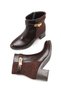 Aurora Alma Women's Heeled Boots 0012030 Brown Wrinkled Patent Leather - 2