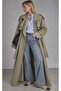 High Collar Belted Long Women's Trench Coat |   Mkw3811573-1