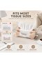 Tissue Box Holder, Clear Acrylic Tissue Box Cover with Automatic Spring Compression, Expandable Faci - 5