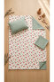100% Cotton Cherry Patterned Baby Duvet Cover Set - 3 Piece Crib Sleeping Set with Sheets & Pillows - 3