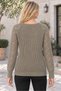 Women's Notched Collar Long Sleeve Sleeves Diamond Patterned Knit Textured Rib Detailed Stylish Elegant Soft Casual Mink Knitwear Sweater - 3
