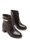 Leda Diva Women's Heeled Boots 001209 Brown Wrinkled Patent Leather