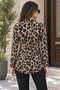 Timeless Elegance Women's Judge Collar Patterned Zipper Long Sleeve Single Jersey Blouse - 3