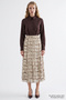 High Waist Zippered Lined Flared Regular Skirt