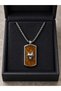 Wolf Figured Brown Plate Necklace – Strong Design with Steel Color Chain - 3