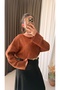 Crew Neck Oversize Knitwear Sweater - Tile