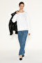 Isalore women's 100% organic cotton round neck buttoned white blouse - 3
