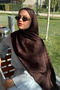 Monogram jacquard shawl - bitter brown - 2