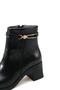 Celeste Mia Women's Heeled Boots 0012035 Black Wrinkled Patent Leather - 2