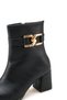 Maia Rosa Women's Pointed Toe Heeled Boots 0012018 Black Skin - 2