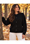 Black Soft Yarn Crew Neck Knitwear Cardigan 713 - 3