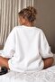 Women's Oversize Sweatshirt Dress Dangerous Chick Printed White – Long Length, 3 Thread Pile Fleece - 6