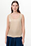 Round Neck Satin Surface Openwork Regular Blouse