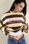 100% Cotton Oversize Striped Sweatshirt