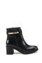 Leda Diva Women's Heeled Boots 001209 Black Wrinkled Patent Leather - 5