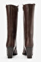Women's high heeled pointed toe zippered boot genuine leather - dorian brown - 5