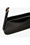 Women's Leather Single Zipper Closure Strap Brand Text Patterned Black Shoulder Bag - 3