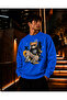 Men's Crew Neck Casual Regular Fit Sweatshirt with Glasses and Hooded Teddy Bear Figure