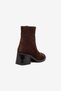 Brown Suede Genuine Leather Round Toe Zippered Boots - 4