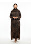 Rizqé Espresso Marble Chiffon Modest Printed Abaya