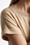 Crew Neck Ribbed Satin Surface Regular Blouse - 8